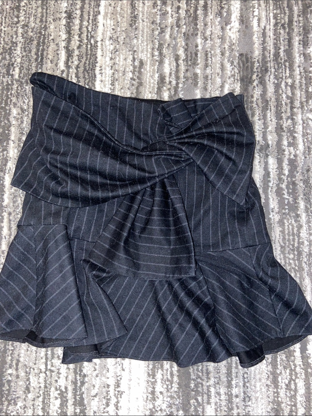 Aqua Bloomingdale’s pinstripe miniskirt ruffle detail size medium
